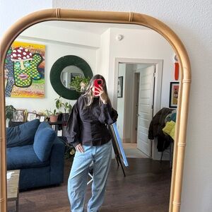 Banana Republic Black Puff-Sleeve Blouse